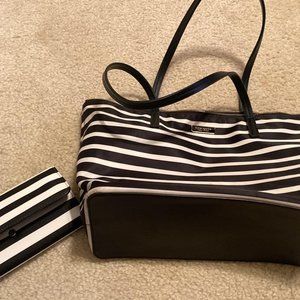 kate spade purse black and white